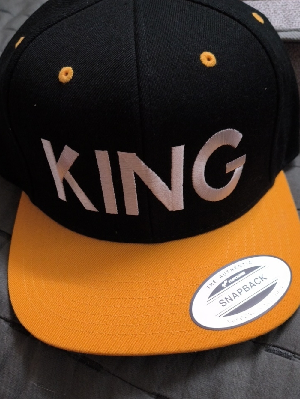 KING Snapback Hat - Black and Yellow
